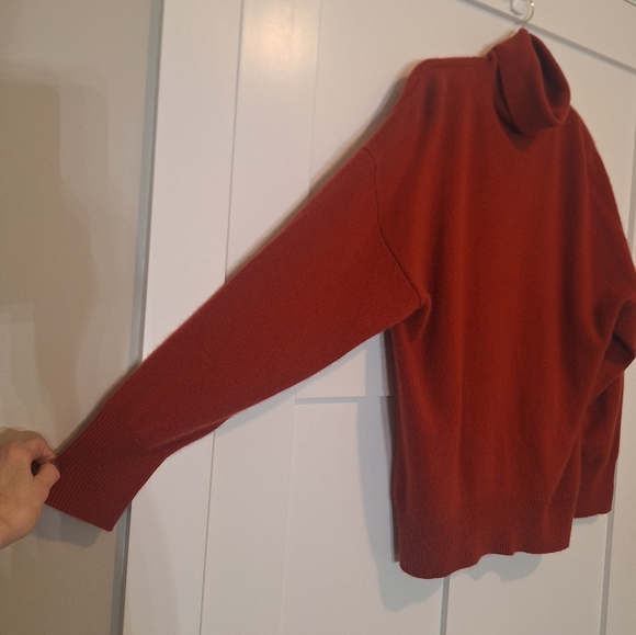 Aritzia Babaton Cashmere 100% Turtleneck Sweater Oversized Burnt Orange Medium - Picture 6 of 12